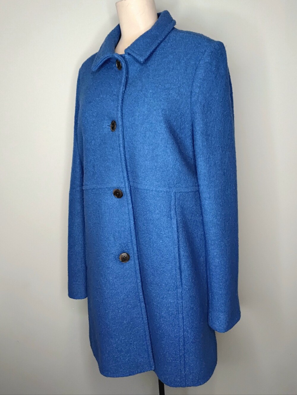 Lands End Boiled Wool Coat